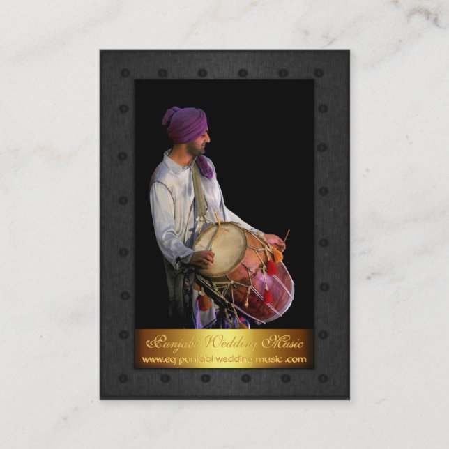 Punjabi Wedding Music - all styles Business Card (Front)