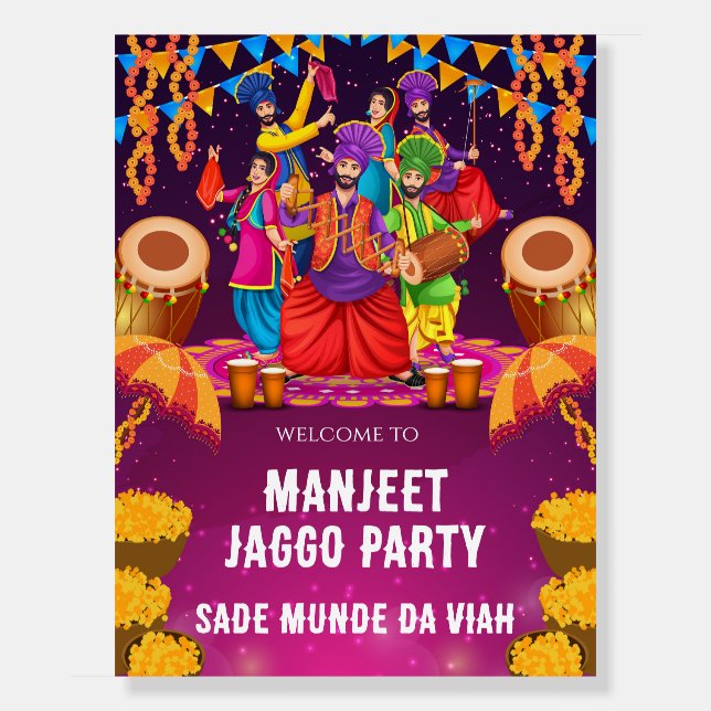 Punjabi Wedding sign & Jago welcome signs (Front)