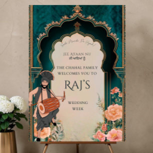Punjabi Wedding Week Welcome Sign Printable   Dhol
