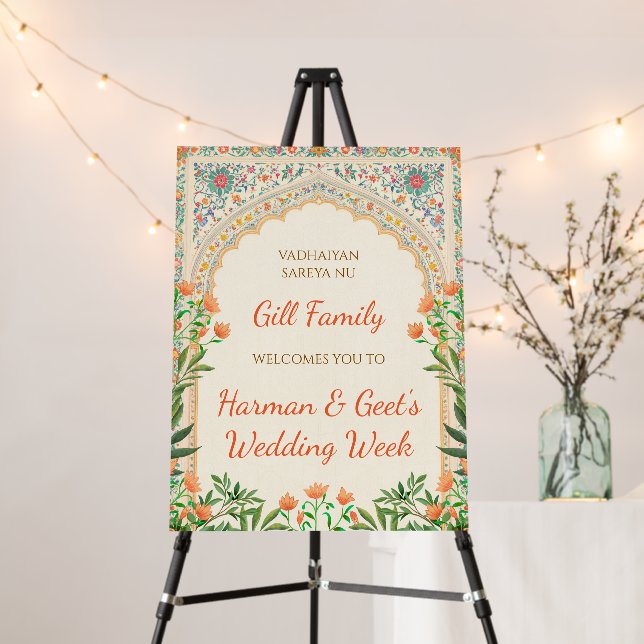 Punjabi Wedding Week Welcome signs Indian Hindu (In Situ (Stand))