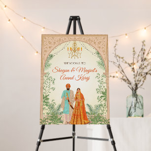 Punjabi Wedding welcome Sign & Anand Karaj signs