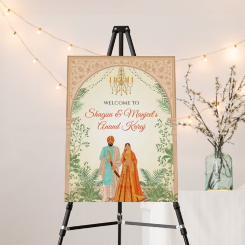 Punjabi Wedding welcome Sign  Anand Karaj signs