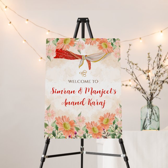 Punjabi Weddings Signs Anand Karaj Welcome Sign (In Situ (Stand))