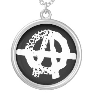 Punk Anarchy Symbol Circle "A" Necklace