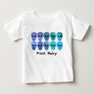 Punk baby blue skulls T-Shirt