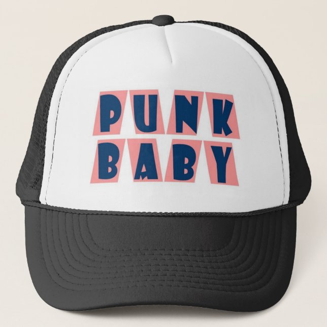 punk baby pink trucker hat (Front)