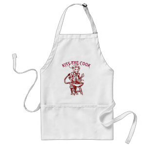 Punk BBQ Devil Kiss the Cook Adult Apron
