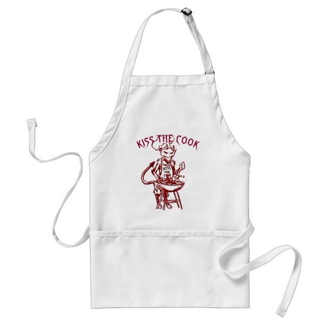 Punk BBQ Devil Kiss the Cook Adult Apron (Front)