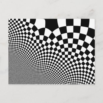 Punk Black And White Abstract Checkerboard Postcard by TheHopefulRomantic at Zazzle