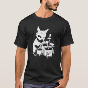 Punk Cat Playing Drums 7 T-Shirt