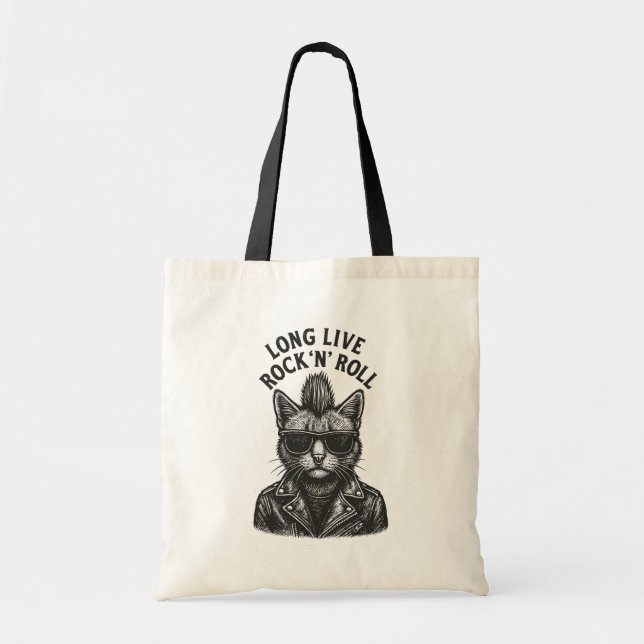 Punk Cat Tote Bag (Front)