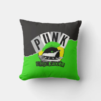 Punk Chickadee Throw Pillow