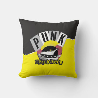 Punk Chickadee Throw Pillow