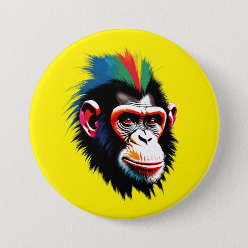 Punk Chimp Button