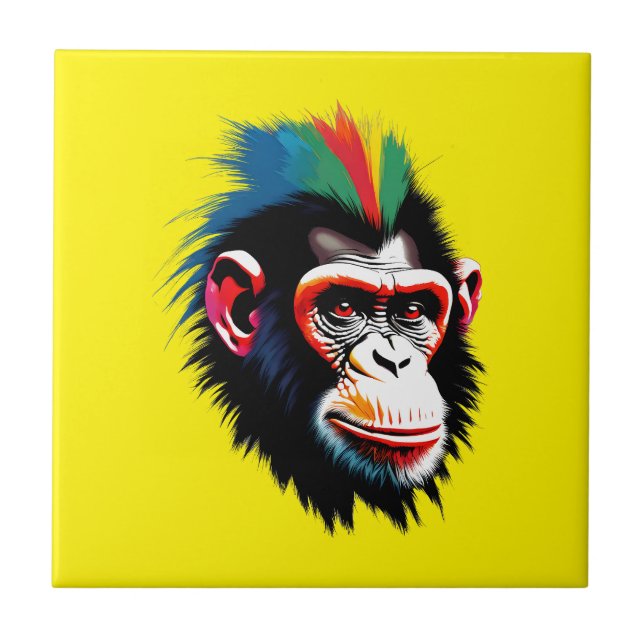 Punk Chimp Ceramic Tile (Front)