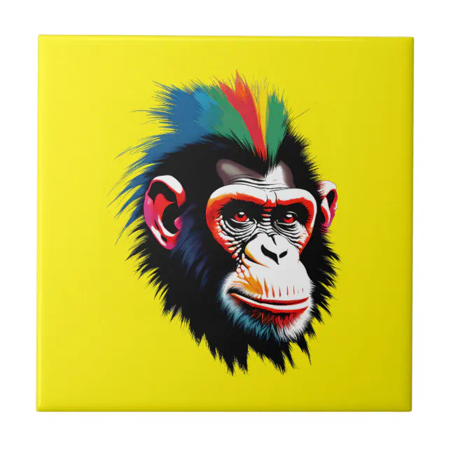 Punk Chimp Ceramic Tile | Zazzle