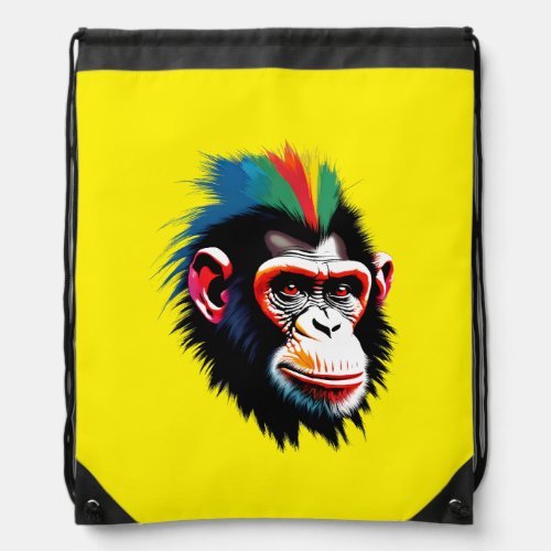 Punk Chimp Drawstring Bag