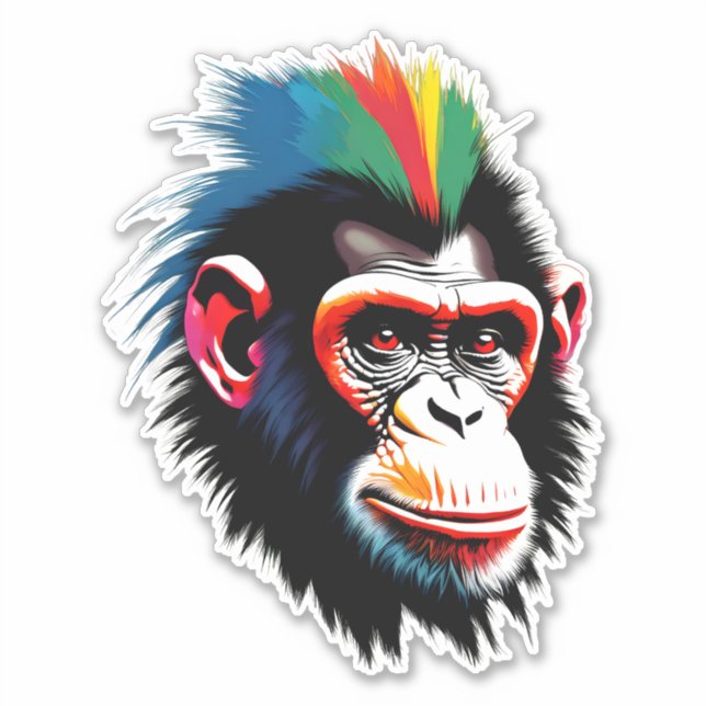 Punk Chimp Sticker (Front)