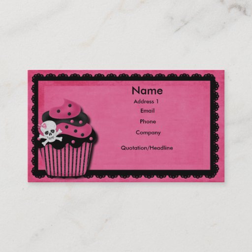 Customizable punk cupcake business card
