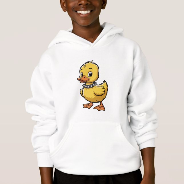 Punk Duckling – Funny Rebel Animal Art Hoodie (Front)