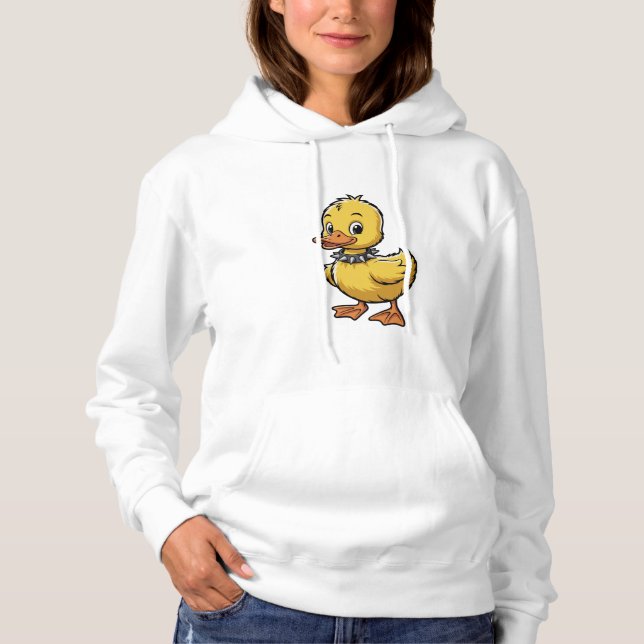 Punk Duckling – Funny Rebel Animal Art Hoodie (Front)