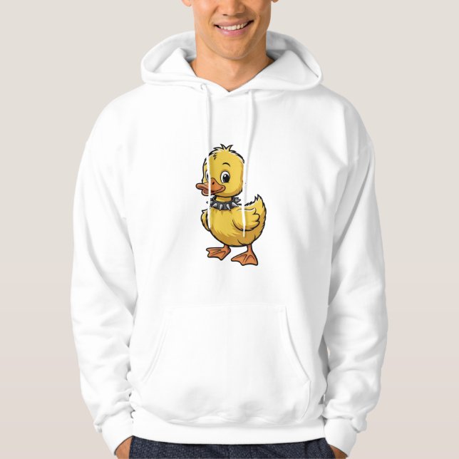 Punk Duckling – Funny Rebel Animal Art Hoodie (Front)
