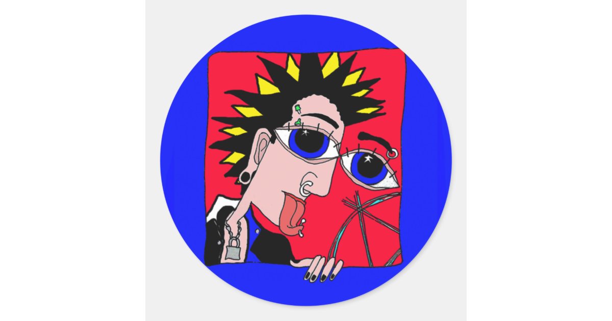 punk dude sticker | Zazzle