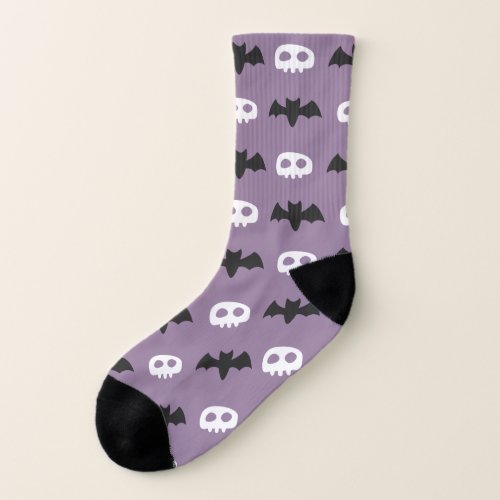 Punk Fashion Skull and Bat Icon Pattern Socks