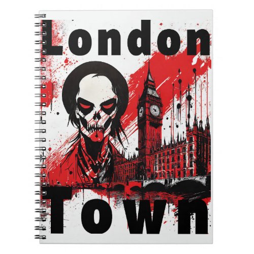 Punk Gift London England Zombie Rot Horror Notebook