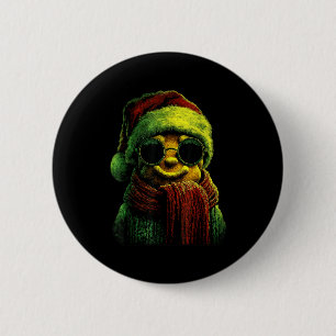 Punk Gingerbread Cookie With Sungles Santa Hat Chr Button