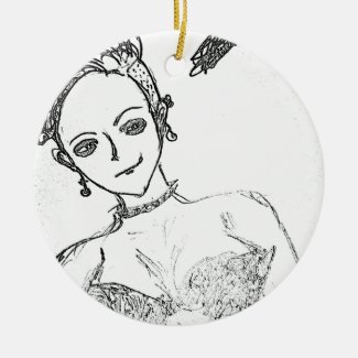 punk girl ceramic ornament