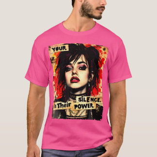 Punk Girl Graffiti 90S Grunge Urban Art Distressed T-Shirt