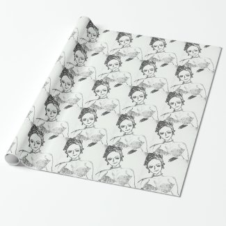 punk girl wrapping paper