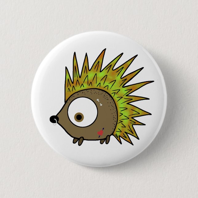Punk Hedgehog Pinback Button (Front)