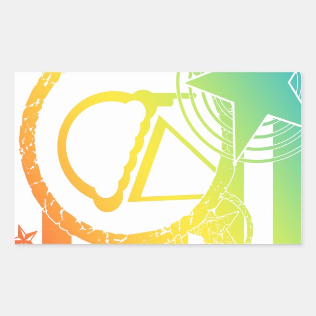 punk ice cream dripz rectangular sticker (Front)