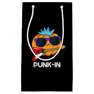 Punk-in Funny Punk Rock Pumpkin Pun Dark BG Small Gift Bag