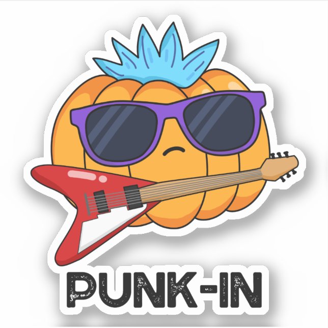 Punk-in Funny Punk Rock Pumpkin Pun  Sticker (Front)