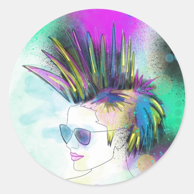 Punk Mohawk Sticker (Front)