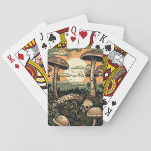 Punk Mushroom Forest Playing Cards
