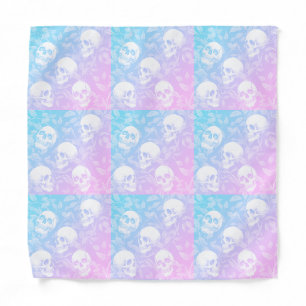 Punk ombre pink & blue Gothic skulls Halloween Bandana