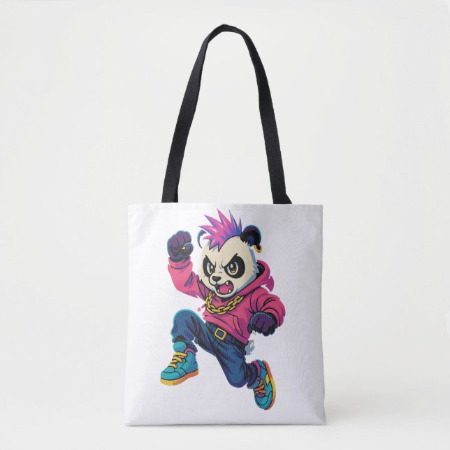 Punk Panda Power Tote Bag (Front)