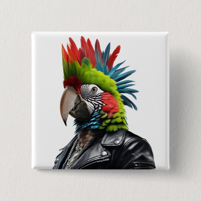 Punk Parrot Button (Front)