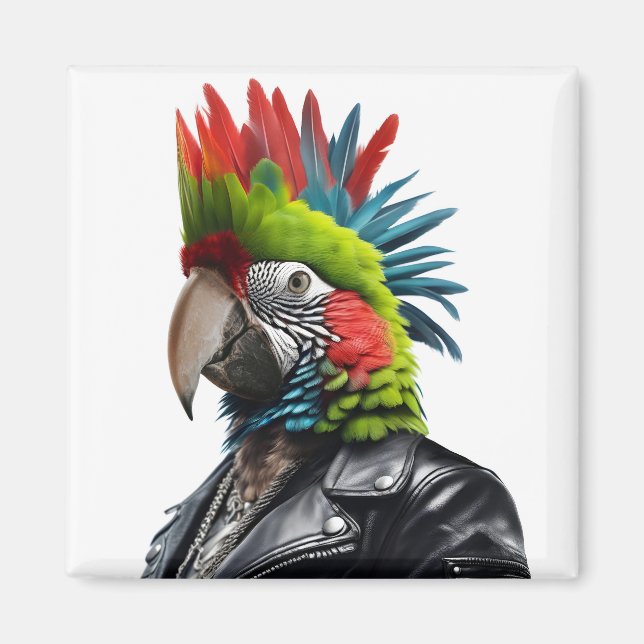 Punk Parrot Magnet (Front)