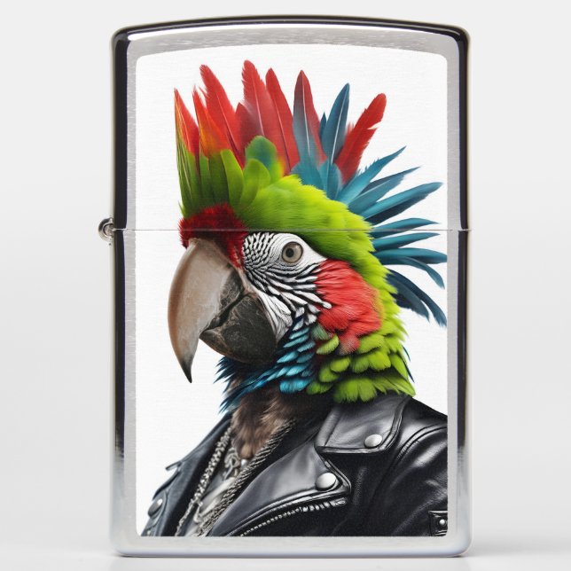Punk Parrot Zippo Lighter (Front)