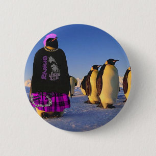 Punk Penguin Button