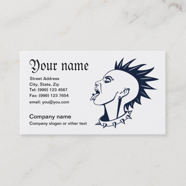 Punk piercing business card (Front)