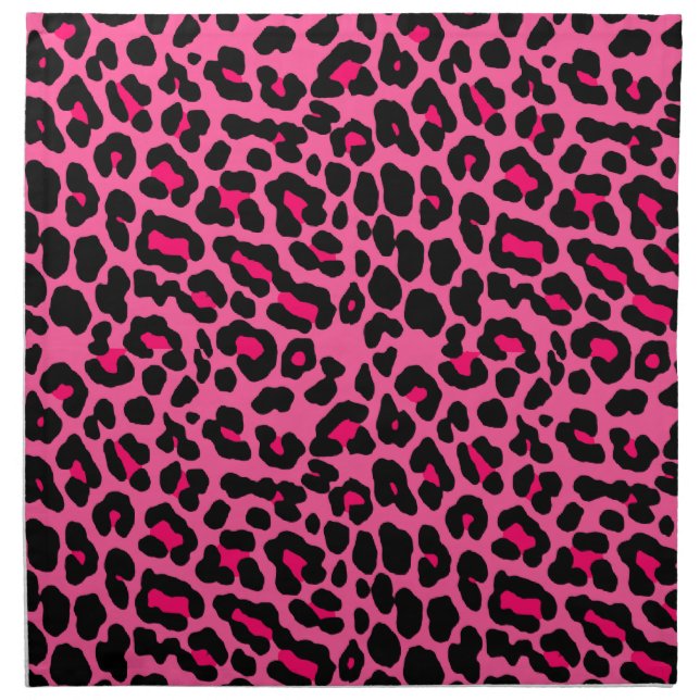 Punk  Pink Leopard Print Napkin (Front)