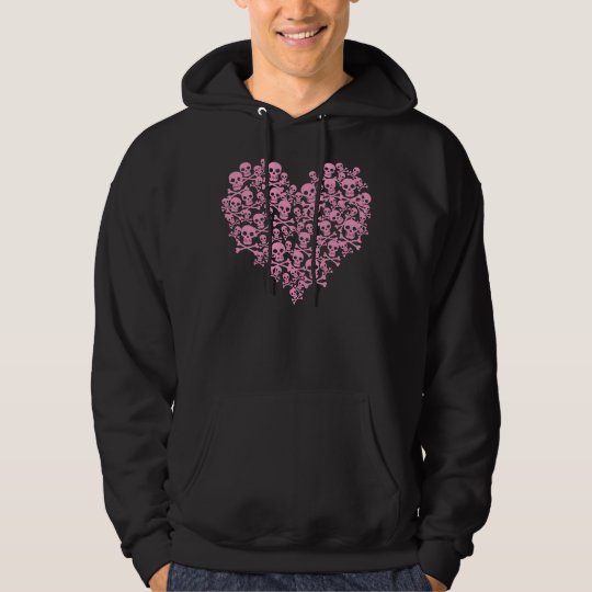 Punk Pink Skull Heart Hoodie