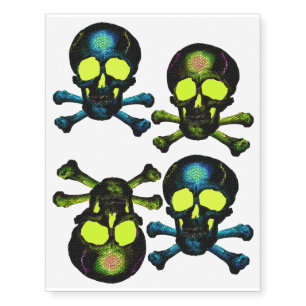 Punk Pirate Ghost Skulls Temporary Tattoos