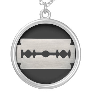 Punk Razor Blade Sterling Silver Necklace